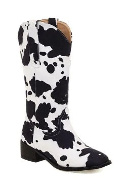 Cow Print Urban Block Boots -Clothing-PrettyTina 6a1bc2f50b76ba73ff417cf5bb975a3b