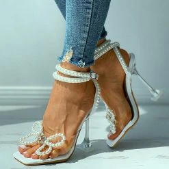 Pearl Butterfly Sweet High Heels Sandals -Clothing-PrettyTina C21060110 3