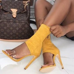 Solid Color Stylish Transparent Sandals