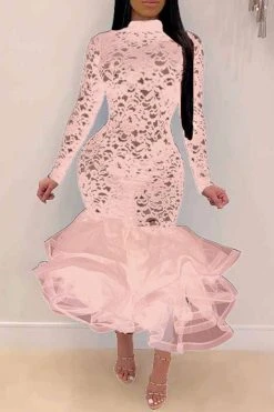 Floral Lace Elegant See-Through Midi Dress 16 Floral Lace Elegant See-Through Midi Dress -Clothing-PrettyTina C21080613 PI 1