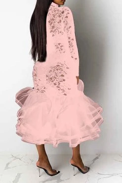 Floral Lace Elegant See-Through Midi Dress 19 Floral Lace Elegant See-Through Midi Dress -Clothing-PrettyTina C21080613 PI 4