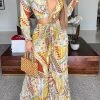 Tribal Print Chic Wide-Legs Pant Suit