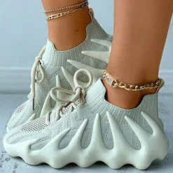 Patchwork Sporty Sneakers -Clothing-PrettyTina C21102960 BE 1