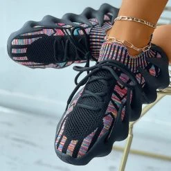 Patchwork Sporty Sneakers -Clothing-PrettyTina C21102960 RT 2