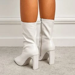 Solid Color Simple Zip Through Boots -Clothing-PrettyTina C22021503 AP 3
