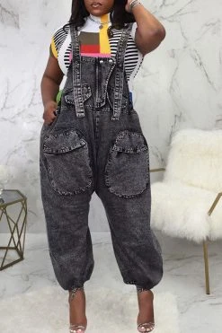 Solid Color Casual Jumpsuit -Clothing-PrettyTina C22051344 BK 1 6126c01b 314c 4cec bbd2 310ed4428464