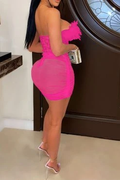 Feather Patchwork Bandeau Party See-Through Dress Suit -Clothing-PrettyTina C22063015 RR 2 9389acda 6635 4653 ac40 d4d14737cc19