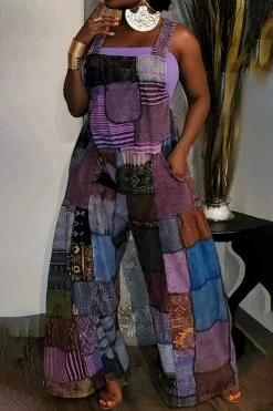 Color Block Cool Jumpsuit (Without Tube Top) -Clothing-PrettyTina C22072041 PU 1 795bedfa c623 47d8 a813 14874ed4ba90