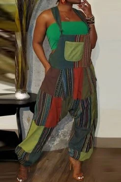 Color Block Sporty Sleeveless Jumpsuit