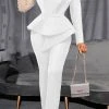 Solid Color Elegant Pearls Jumpsuit