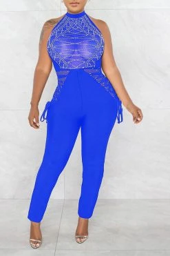 Rhinestone On-trend Strappy Jumpsuit -Clothing-PrettyTina C22121321 BL 2