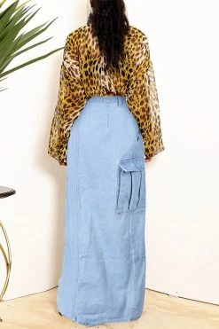 Solid Color Modern High Split Skirt -Clothing-PrettyTina C22122765 LB 2