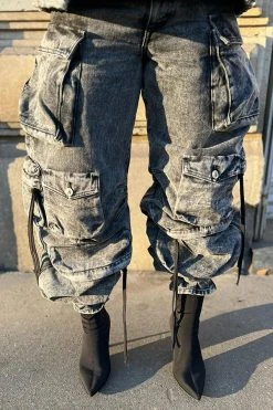 Solid Color Punk Multi Pocket Wide Leg Jeans -Clothing-PrettyTina C23020842 AS 6 59e90b62 9650 4db8 82aa d015fde59338