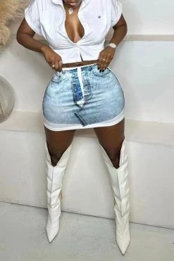 Patchwork On-trend Pocket Dress Suit -Clothing-PrettyTina C23021584 LB 1