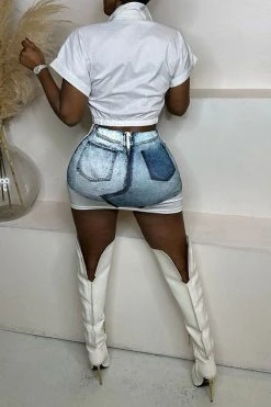 Patchwork On-trend Pocket Dress Suit -Clothing-PrettyTina C23021584 LB 2