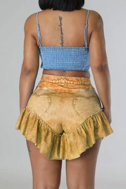 Solid Color Cute Ruffle Denim Shorts -Clothing-PrettyTina C23031053 YE 2 34b0941d a0e3 4b99 ad2e aad9161e7fed
