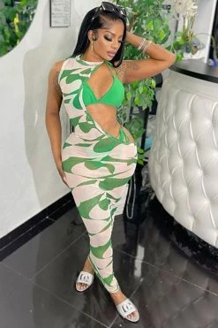 Abstract Print Striking Irregular Three Pieces -Clothing-PrettyTina C23031640 GR 5