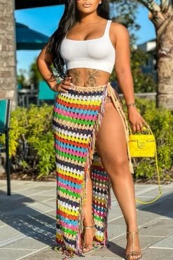 Braided Colorful See-Through Beachwear -Clothing-PrettyTina C23032995 RT 7