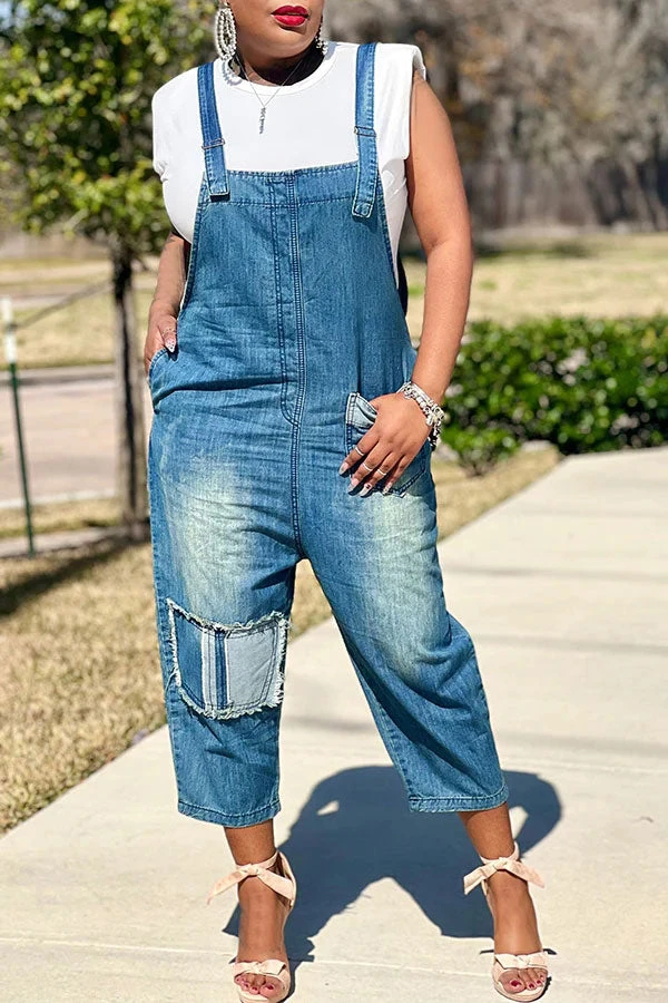 Blue Suspenders Hippy Pocket Denim Jumpsuit 1 Blue Suspenders Hippy Pocket Denim Jumpsuit