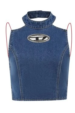 Metal Decor Smart Strappy Open Back Denim Camisole -Clothing-PrettyTina C23041905 BL 6