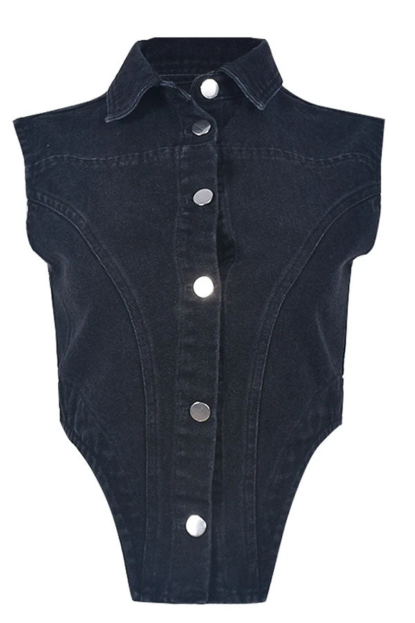 Solid Color Stylish Irregular Denim Camisole 6 Solid Color Stylish Irregular Denim Camisole - Image 6