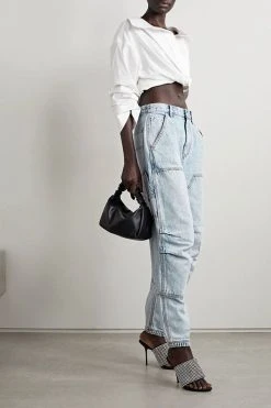 Solid Color On-trend Ribbons Decor Jeans