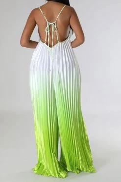 Gradient Striking Wide Leg Pleated Jumpsuit -Clothing-PrettyTina C23051268 GR 4