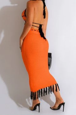 Crochet Butterfly Patchwork Pretty Tassel Dress Suit -Clothing-PrettyTina C23060996 OR 2