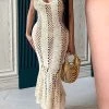 Hollow-Out Knitted Beachy Fishtail Beachwear
