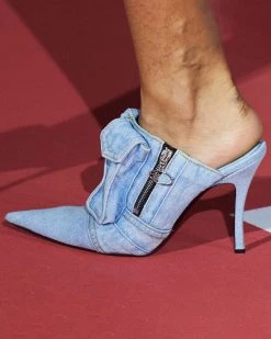 Patchwork Modern Pointed Toe Denim Heels -Clothing-PrettyTina C23062843 LB 2