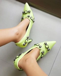 Rivet Design Punk Pointed Toe Heels -Clothing-PrettyTina C23062844 LG 1