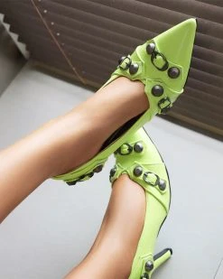 Rivet Design Punk Pointed Toe Heels -Clothing-PrettyTina C23062844 LG 2