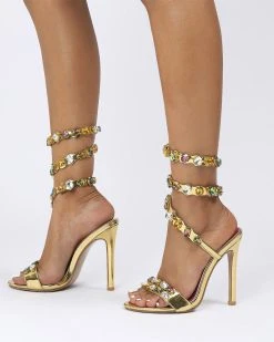 Crystal Glitter Romantic Ankle Warp Strap Sandals -Clothing-PrettyTina C23062864 GO 2