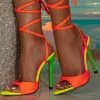 Color Block Flattering Strappy Pointed Toe Sandals