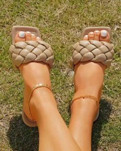 Solid Color Braided Urban Flat Slippers -Clothing-PrettyTina C23062885 AP 5