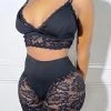 Lace Flirty See-Through Bodycon Pant Suit