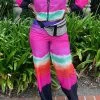 Tie Dye Sporty Zipper Pant Suit