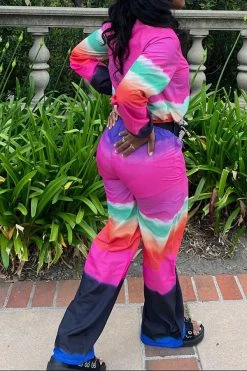 Tie Dye Sporty Zipper Pant Suit 8 Tie Dye Sporty Zipper Pant Suit -Clothing-PrettyTina C23070684 RT 4