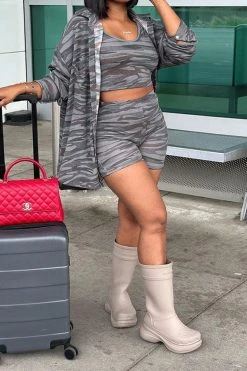 Camouflage Classic Pant Suit (Three Pieces) -Clothing-PrettyTina C23070695 CF 7