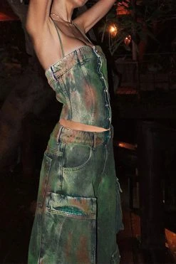 Tie Dye Cool Denim Camisole & Multi Pocket Pants 9 Tie Dye Cool Denim Camisole & Multi Pocket Pants -Clothing-PrettyTina C23072758 RT 5