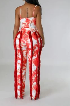 Tie Dye Pretty Tassel Patchwork Pant Suit -Clothing-PrettyTina C23072770 OR 2