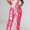 Tie Dye Pretty Tassel Patchwork Pant Suit
