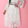 Hollow-Out Lace Sophisticated Tassel Dress Suit