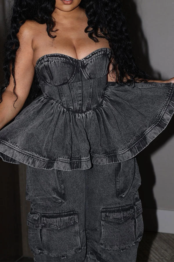 Cool Ruffle Bandeau Patch Pocket Top & Bottoms (Sold Separately) 3 Cool Ruffle Bandeau Patch Pocket Top & Bottoms (Sold Separately) - Image 3