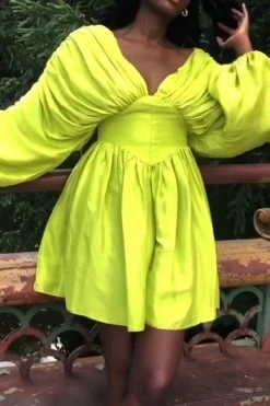 Solid Color Smart Draped Romper -Clothing-PrettyTina CP2309018 GR 3