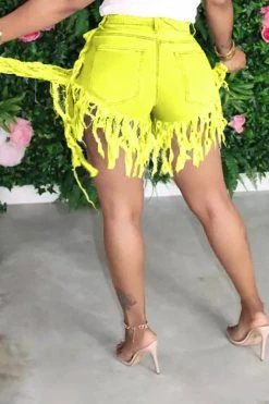 Denim Stylish Irregular Tassels Shorts -Clothing-PrettyTina H20061820 9