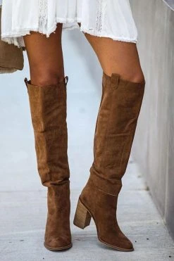 Solid Color Classic Suede Boots