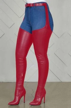 Solid Color Stylish High Heel Boots With Belt -Clothing-PrettyTina H21011102 1 79994e1c d2ee 4779 922f b9c8bc481f22