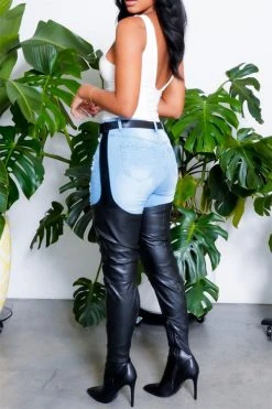 Solid Color Stylish High Heel Boots With Belt -Clothing-PrettyTina H21011102 5