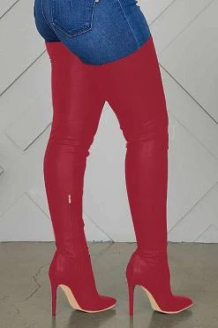 Solid Color High Heels Modern Zip Through Boots -Clothing-PrettyTina H21011928 5 17c610eb 1c65 44ce ae1d 8cf379b3e40c